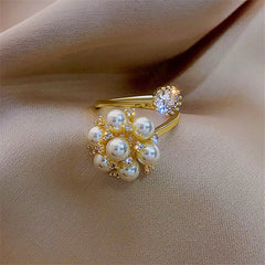 New Pearl Rhinestone Fashion Ring