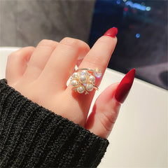 New Pearl Rhinestone Fashion Ring