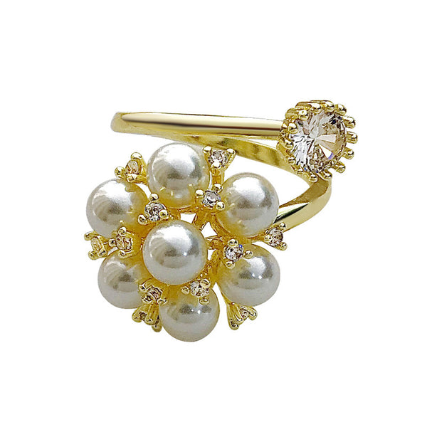 New Pearl Rhinestone Fashion Ring